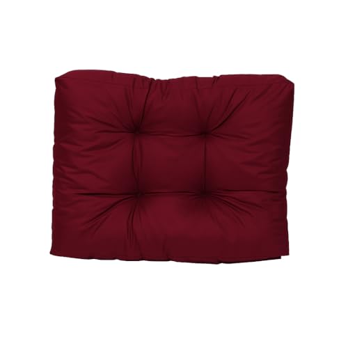TexDeko® Garden halbes Palettenkissen 60x80x18cm wasserabweisend UV - beständig Premium Sitzkissen gesteppt Palettenauflage für Europaletten Palettenmöbel Palettenpolster (Bordeaux) von TexDeko