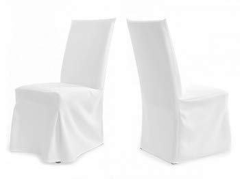 TexDeko 2er Pack Universal Stuhlhussen - Stuhlhöhe: bis ca. 98 cm - Modell Paris - (Weiß) von TexDeko