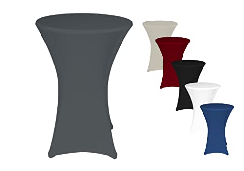 TexDeko® 2er-Set Stretch Stehtischhusse für Bistrotisch Ø 60-65 cm Anthrazit | Öko-Tex Siegel strapazierfähig verstärkte Fußtaschen bügelfrei waschbar TexDeko® 2er-Set Stretch Stehtischhusse für Bistrotisch Ø 60-65 cm Anthrazit | Öko-Tex Siegel strapazierfähig verstärkte Fußtaschen bügelfrei waschbar von TexDeko