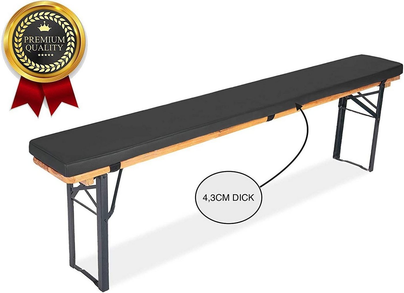 TexDeko Bankauflage Bierbankauflage 170cm 4,2cm XL mit Polsterung zum selber Aufziehen, (1 St), Variante: nach Wahl, Top Qualität von TexDeko