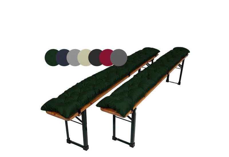 TexDeko Bankauflage TexDeko Garden 2er-Pack Bierbankauflagen gesteppt für Bierzeltgarnitur, (Doppelpack), Länge: nach Wahl, UV-beständig von TexDeko