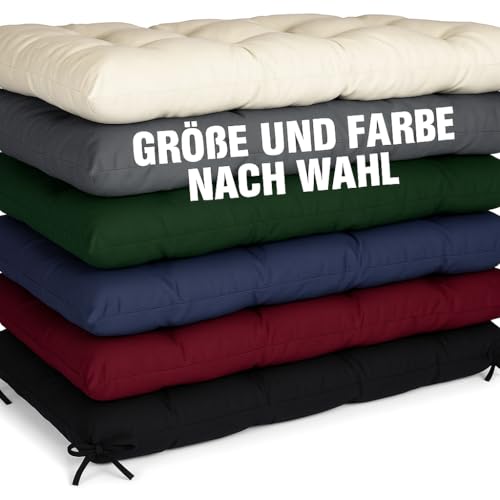 Bankauflage nach Maß gesteppt ● mit und ohne Rückenlehne ● In- & Outdoor Sitzpolster Bankkissen für Gartenbank, wasserabweisend & UV-beständig individuelle Maße wählbar ● Hochwertiges Sitzkissen von TexDeko
