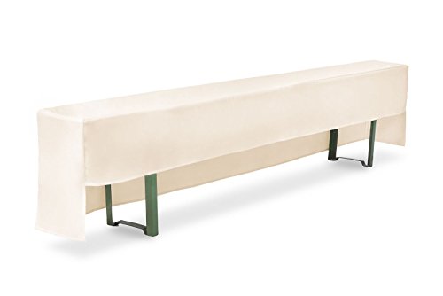 TexDeko Bierbankhusse Premium PRO mit Polsterung für Bierzeltgarnitur 220cm Blickdicht strapazierfähig Festzeltgarnitur Husse (Creme) von TexDeko