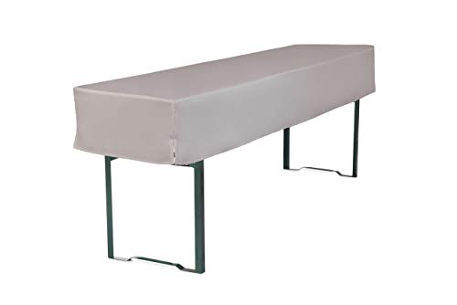 TexDeko Biertischhusse Tischdecke 3/8 Länge für Bierzelttisch Premium Blickdicht waschbar 220x50x30cm (Grau) von TexDeko