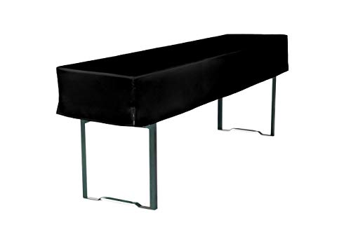 TexDeko Biertischhusse Tischdecke 3/8 Länge für Bierzelttisch Premium Blickdicht waschbar 220x50x30cm (Schwarz) von TexDeko