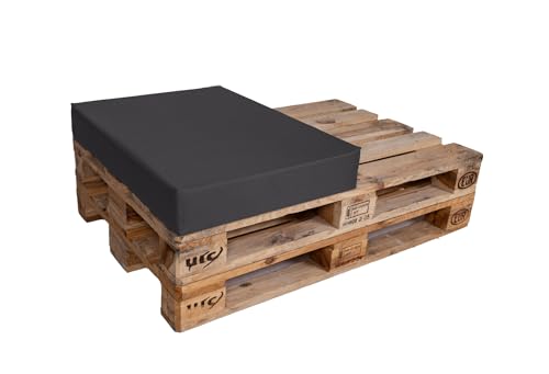 TexDeko Halbes Palettenkissen 60x80x12cm Loungekissen wasserabweisend waschbar Palettenpolster Made in EU (Anthrazit) von TexDeko