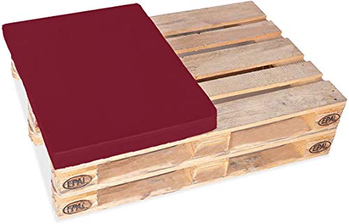 TexDeko Halbes Palettenkissen 60x80x12cm Loungekissen wasserabweisend waschbar Palettenpolster Made in EU (Bordeaux) von TexDeko