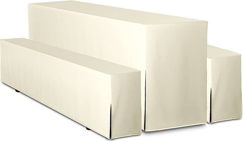 TexDeko Hussen-Set Hussen für Bierzeltgarnitur Premium 3-teiliges Set, Farbe & Länge: nach Wahl, blickdicht & pflegeleicht von TexDeko