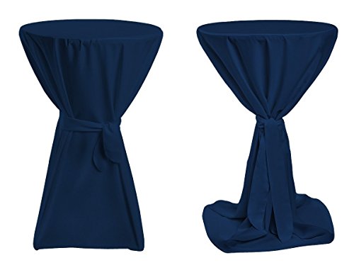 TexDeko® Stehtischhussen Premium Blickdicht für Bistrotische Bartische Tisch-Überzug Blau Ø 70cm von TexDeko