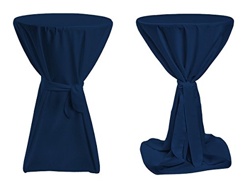 TexDeko® Stehtischhussen Premium Blickdicht für Bistrotische Bartische Tisch-Überzug Blau Ø 80cm von TexDeko