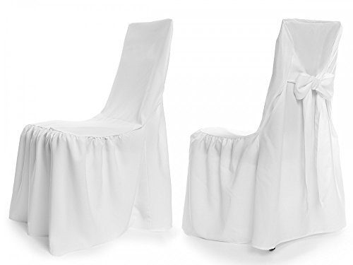 TexDeko Universal Stuhlhusse - Modell Wien - Weiß, Stuhlbezug Premium pflegeleicht und wiederverwendbar von TexDeko