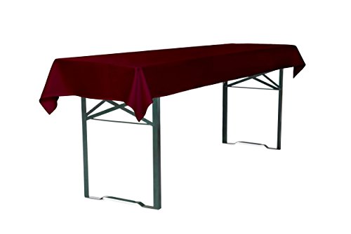 TexDeko® Tischdecke für Bierzeltgarnitur 250 x 100 cm Biertischdecke (Bordeaux) Blickdicht waschbar & wiederverwendbar, Made in EU von TexDeko