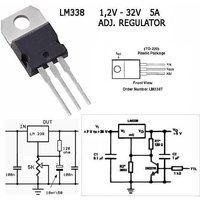 LM338T Integrierter Schaltkreis-Regler 1,2-37V 5Amp TO220 von Texas Instruments