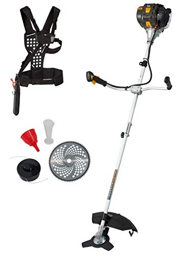 Texas Profi Benzin Motorsense BC358D 3in1 Rasentrimmer Freischneider Benzin 4-Takt | 35,8 CCM | 42 cm Arbeitsbreite | 8,2kg | höhenverstellbar | inklusive Tragegurt und viel Zubehör von Texas