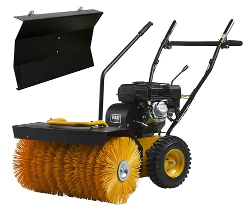 TEXAS Handy Sweep 650TGE 2in1 212ccm E-Start Kehrmaschine Benzin Motorbesen mit Schneeschild Schneeschieber Schneefräse Schneeräumer mit Antrieb Radantrieb | 60cm | 5,7PS | 4Takt | 3xVor.1xRück. von Texas
