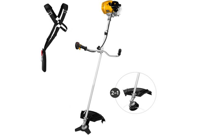 Texas Benzin-Freischneider BCU43M, 25 cm Arbeitsbreite Messer, 43 cm Arbeitsbreite Faden, (Set, 3 St), kraftvoll und vielseitig für Gras und Gestrüpp von Texas