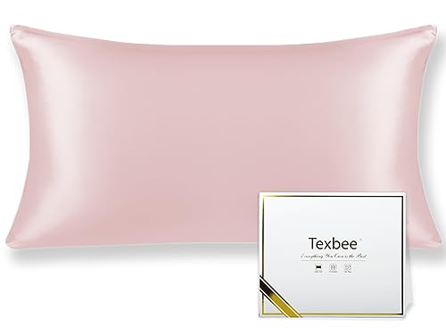 Texbee Seidenkissenbezug 40x80cm für Haar und Haut 1PC Beide Seiten Natürliche Kissenbezug Seide mit verstecktem Reißverschluss Weiche Atmungsaktive Glatte Standardgröße-Rosa von Texbee