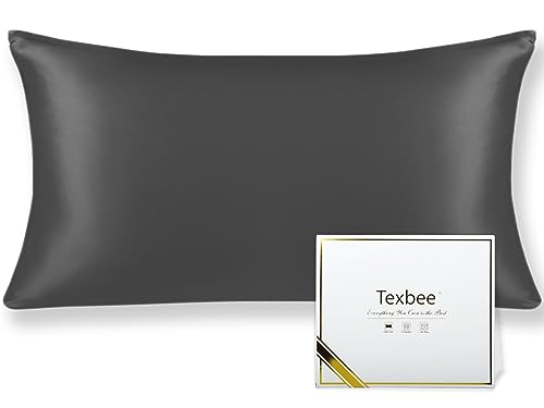 Texbee Seidenkissenbezug 40x80cm für Haar und Haut 1PC Beide Seiten Natürliche Kissenbezug Seide mit verstecktem Reißverschluss Weiche Atmungsaktive Glatte Standardgröße-Weltraum Grau von Texbee