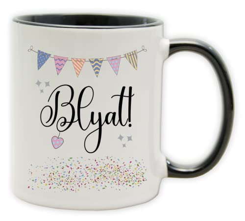 Tasse - Party Becher mit Spruch - lustige Statements als Geschenk (Henkel&Innen_Schwarz, Blyat!) von Texmacher