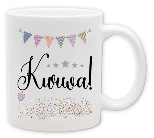 Tasse - Party Becher mit Spruch - lustige Statements als Geschenk (Henkel&Innen_Weiss, Kurwa!) von Texmacher