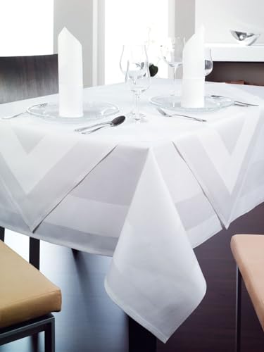 texpot Damast Tischdecke 130 x 130 cm weiß Atlaskante bei 95°C waschbar 100% Baumwolle texpot Damast Tischdecke 130 x 130 cm weiß Atlaskante bei 95°C waschbar 100% Baumwolle von texpot