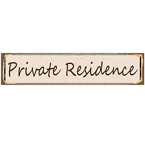 Metallschild Blechschild Private Residence Lustige Metallschilder Vintage Schild Retro Blechschilder Aluminium Metallschild für Schlafzimmer Küche Garten Wand Bab Club Kaffee Hängeschild von Texsource