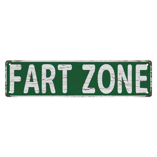 Straßenschild Metall-Blechschilder Fart Zone The Unique Wall Decoration Of The Vintage Diner Metal Tin Sign Shop Cafe Restaurant 4X16 Inches von Texsource