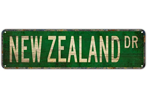 Straßenschild Neuseeland Neuseeland Geschenk Neuseeland Schild Souvenir Hinterhof Bar Wanddekoration Rustikales Wohnen Blechschild Wanddekoration 40,6 x 10,2 cm von Texsource