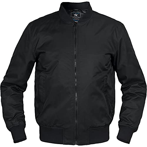 Texstar FJ63 Herren Bomber Jacke, Schwarz von Texstar