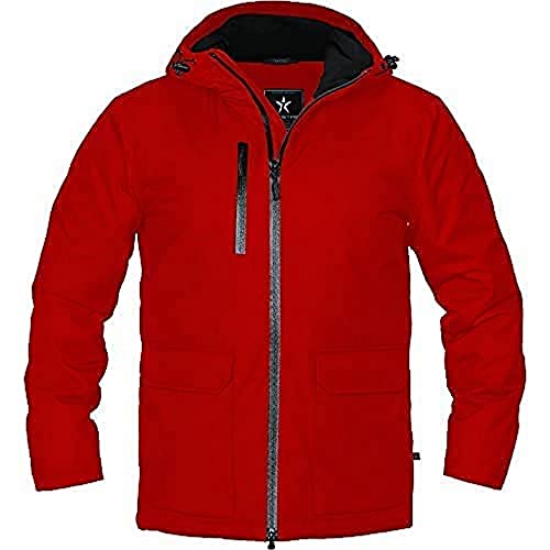 Texstar FJ65 Herren Lange Winter Jacke, Größe 2XL, Rot von Texstar