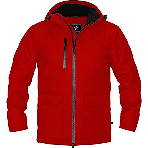 Texstar FJ65 Herren Lange Winter Jacke, Größe M, Rot von Texstar