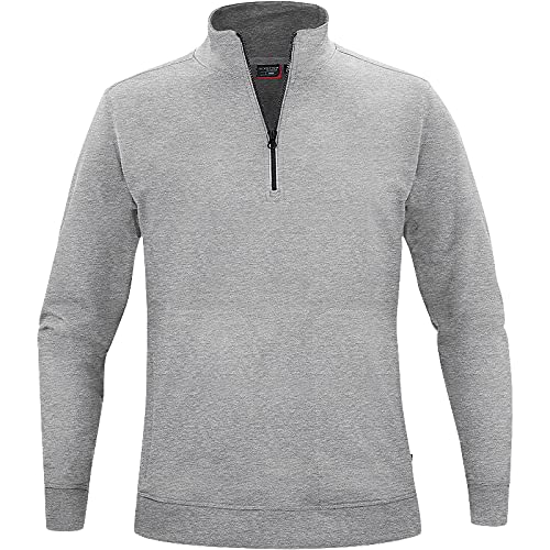 Texstar SW18 Unisex Crew Halbes Reißverschluss Sweatshirt, Größe 3XL, Grau von Texstar