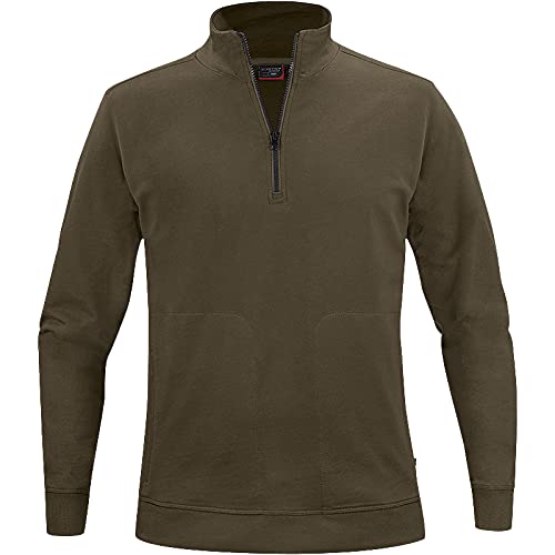 Texstar SW18 Unisex Crew Halbes Reißverschluss Sweatshirt, Größe 4XL, Grün von Texstar