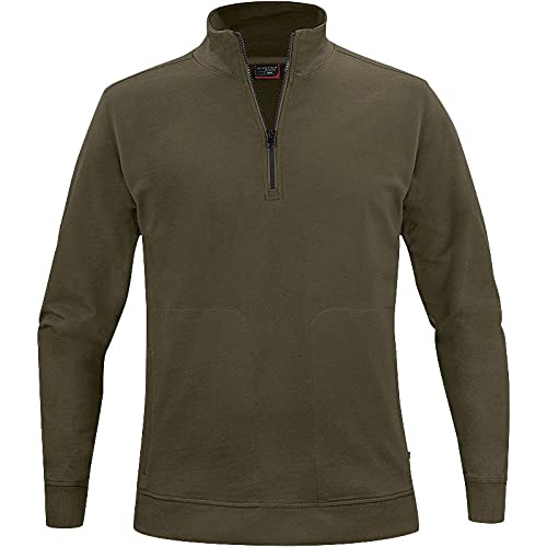 Texstar SW18 Unisex Crew Halbes Reißverschluss Sweatshirt, Größe 5XL, Grün von Texstar