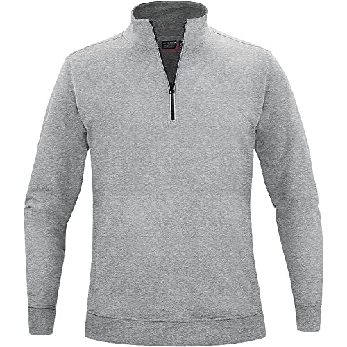 Texstar SW18 Unisex Crew Halbes Reißverschluss Sweatshirt, Größe M, Grau von Texstar