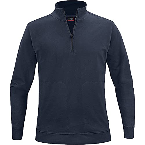 Texstar SW18 Unisex Crew Halbes Reißverschluss Sweatshirt, Größe M, Marine von Texstar