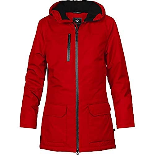 Texstar WJ65 Damen Lange Winter Jacke, Größe M, Rot von Texstar