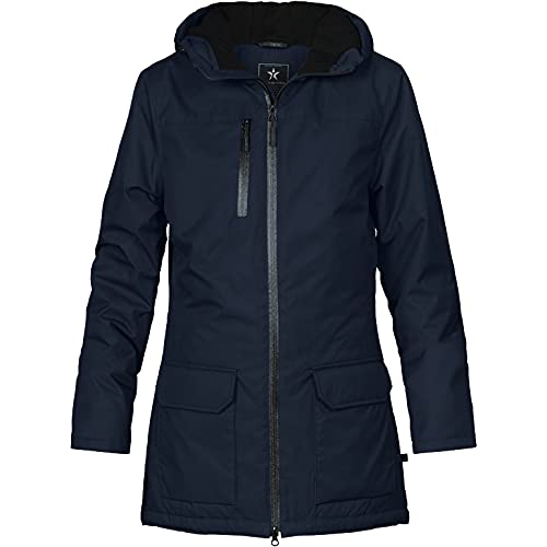 Texstar WJ65 Damen Lange Winter Jacke, Größe S, Marine von Texstar