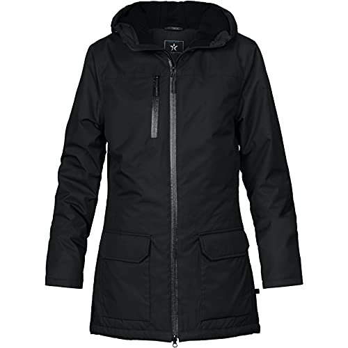 Texstar WJ65 Damen Lange Winter Jacke, Größe XL, Schwarz von Texstar