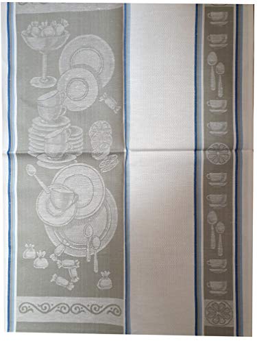 Texteis Iris - Nostalgie Geschirrtuch - Halbleinen - Pratos- blau/grau- - 50 x 70cm Texteis Iris - Nostalgie Geschirrtuch - Halbleinen - Pratos- blau/grau- - 50 x 70cm von Texteis Iris