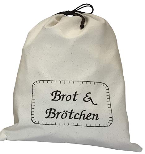 Textil FreWe Bio-Brotbeutel in verschiedenen Größen, groß „Brot & Brötchen“ für ca. 15 Brötchen von Textil FreWe