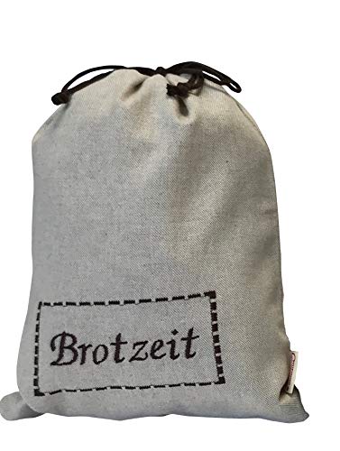 Textil FreWe Brotbeutel in verschiedenen Größen, Öko-Tex 100, klein „Brotzeit“ für ca. 7 Brötchen von Textil FreWe