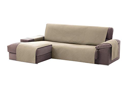 Textil-home Adele Chaise Longue Sofa Bezug, Schutz für Linke Arm Gesteppte Sofas. Größe -200cm. Farbe Beige (Vorderansicht) von Textil-home