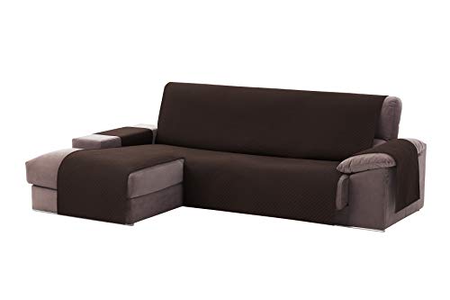 Textil-home Adele Chaise Longue Sofa Bezug, Schutz für Linke Arm Gesteppte Sofas. Größe -200cm. Farbe Braun (Vorderansicht) von Textil-home