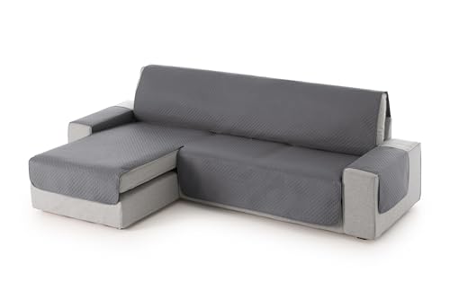Textil-home Adele Chaise Longue Sofa Bezug, Schutz für Linke Arm Gesteppte Sofas. Größe -200cm. Farbe Grau (Vorderansicht) von Textil-home