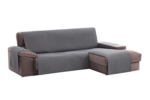 Textil-home Adele Chaiselongue Sofabezug, Beschützer für Rechtsarm Gesteppte Sofas. Größe -200cm. Farbe Grau (Vorderansicht) von Textil-home