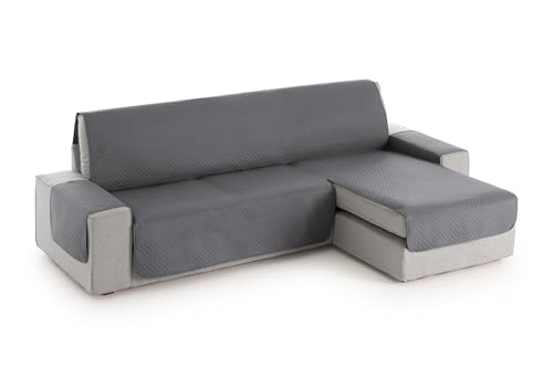Textilhome Sofaüberwurf L Form Rechts Textilhome Sofa Überzug Adele, Universeller Sofabezug, Couch Überzug Gepolstert, Sofaschoner Schutzdecke, Haustierfreundlich, Farbe Grau, 200 cm von Textil-home