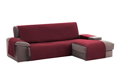 Textil-home Adele Chaiselongue Sofabezug, Beschützer für Rechtsarm Gesteppte Sofas. Größe -240cm. Farbe Rot (Vorderansicht) von Textil-home