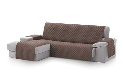 Textil-home MALU Chaise Longue Sofa Bezug, Schutz für Linke Arm Gesteppte Sofas - sofaueberwurf L Form - Größe -240cm. Farbe Braun (Vorderansicht) von Textil-home