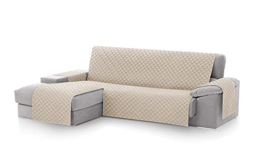 Textil-home MALU Chaise Longue Sofa Bezug, Schutz für Linke Arm Gesteppte Sofas - sofaueberwurf L Form - Größe -240cm. Farbe Elfenbein (Vorderansicht) von Textil-home